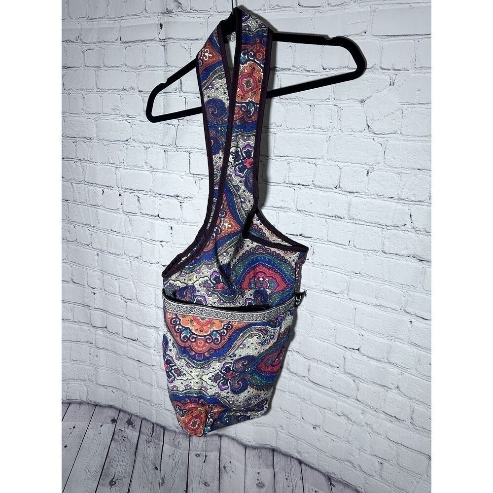 Ewedoos Yoga Mat Carrier Bag Paisley Boho Sling Tote Multicolor Canvas Gym Bag